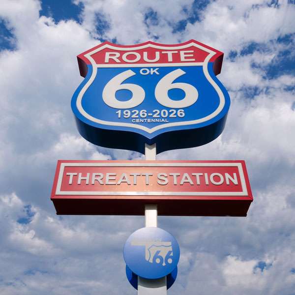Threatt Station, OK Route 66 Centennial Monument